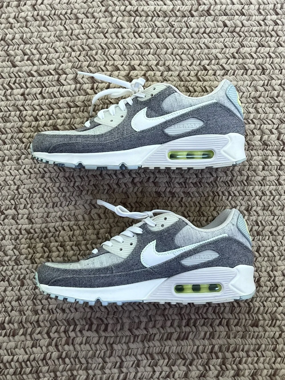 Nike Air Max 90 Gray Stitched Recycled Canvas